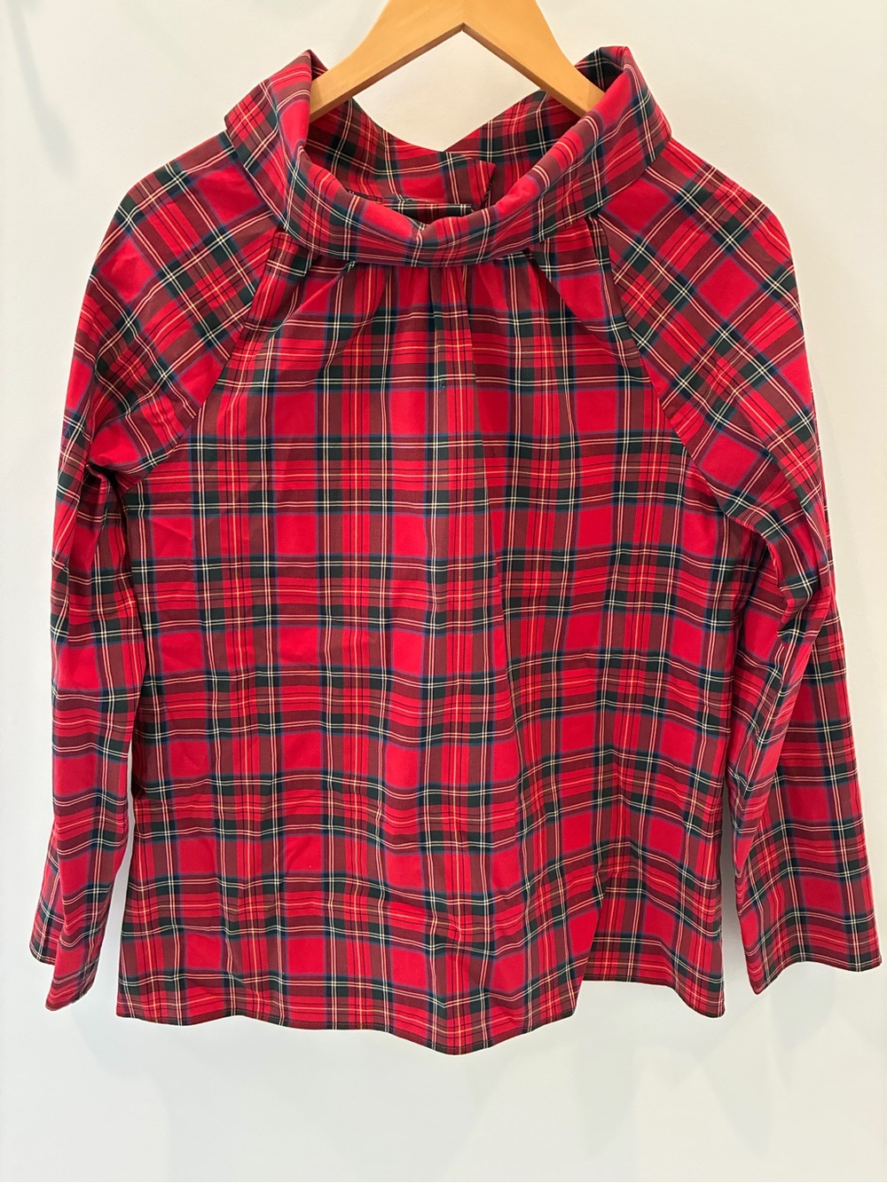 Sail to Sable Cowl Neck Red Christmas Long Sleeve Blouse - Picture 2 of 5